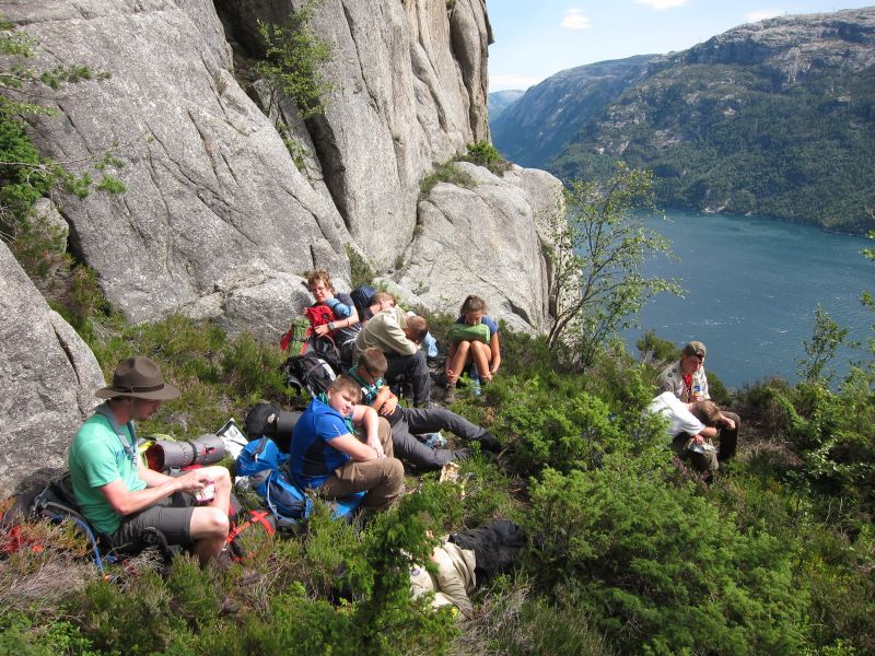 Mittagessen über dem Fjord